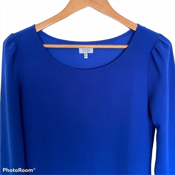 Tobi Sippin Cosmos Cobalt Blue Shift Dress, Size Small - Picture 8 of 11